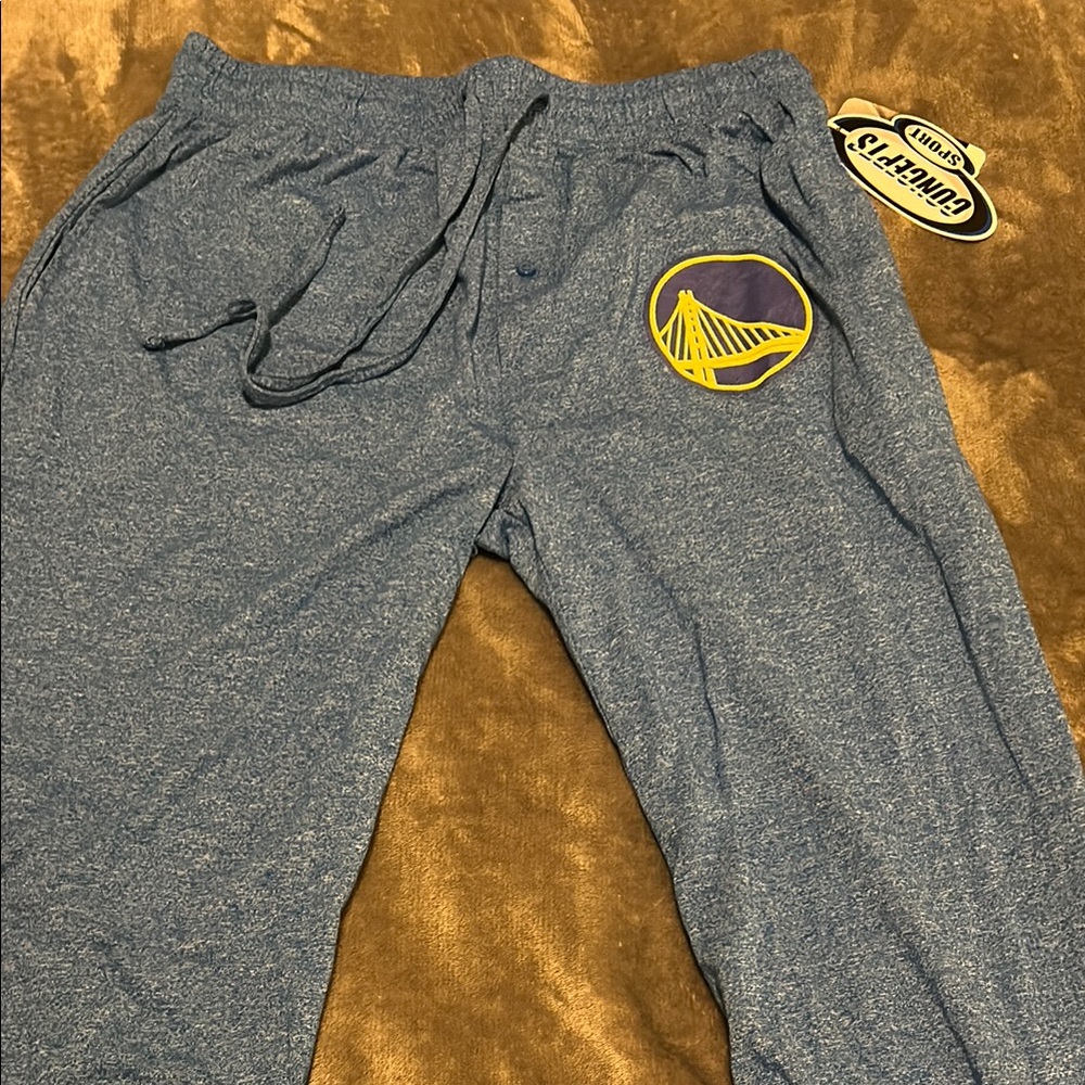 NEW- Golden State Warriors NBA Sleepwear with Button Fly and Draw String.